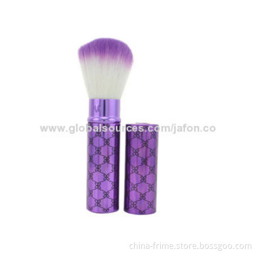 Professional Wholesale Purple Cosmetic Retractable Powder/Blush Brush, Pass SGS, OEM/ODM Orders